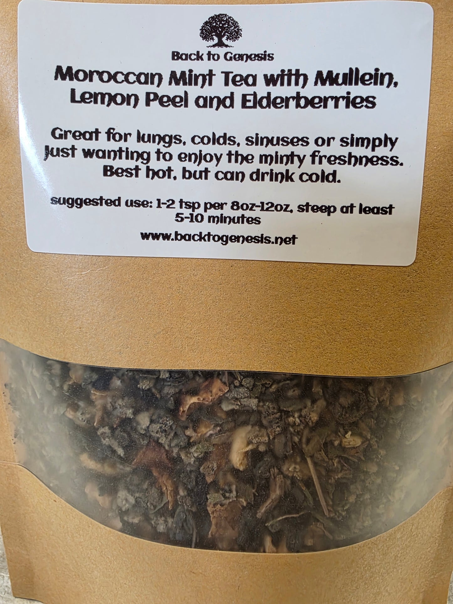 Moroccan Mint Tea with Mullein, Lemon Peel and Elderberries
