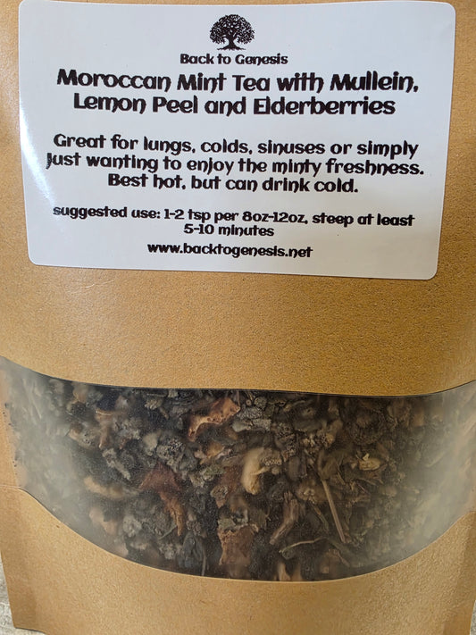 Moroccan Mint Tea with Mullein, Lemon Peel and Elderberries